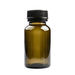 A plastic vitamin bottle with a screw cap, isolated on a transparency background
