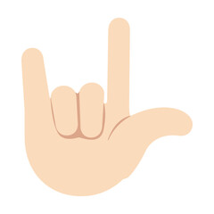 I love you ASL hand gesture illustration, clipart, isolated on white background