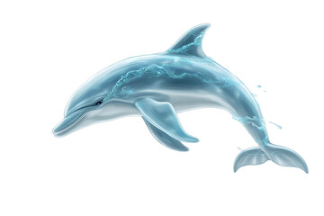 Obraz premium Realistic Isolated Dolphin Swimming in Blue Water Transparent Background