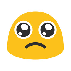 Sad face emoji illustration, clipart, isolated on white background