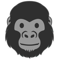 Gorilla face illustration, clipart, isolated on white background