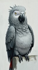 Obraz premium A cartoon jacko parrot nestled comfortably on your shoulder