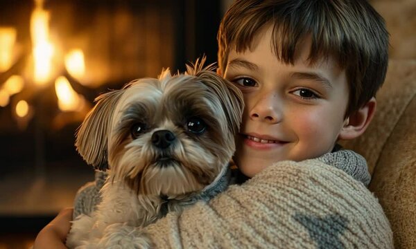 boy and dog