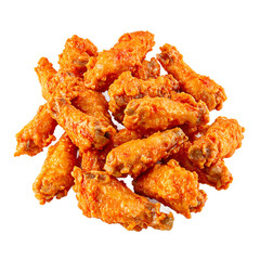 Isolated spicy buffalo chicken wings perfectly arranged for a mouth watering dining experience