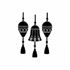creative Silhouette Chimes Icon Vector Illustration 

