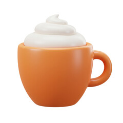 3d cup of coffe isolated 