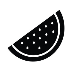 Watermelon Days Black Icon Isolated Vector Illustration