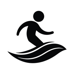 Wave Rider Black Icon Isolated Vector Illustration