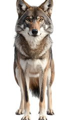 Obraz premium Realistic Photo of a Wolf Standing with Transparent Background and Brown Fur