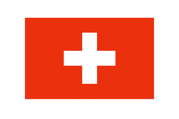 The vector flag of Switzerland is depicted in its official hues and a 2 proportion