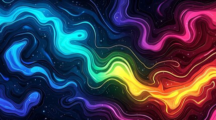 Fototapeta premium Abstract Rainbow Galaxy: A Psychedelic Swirl of Colors