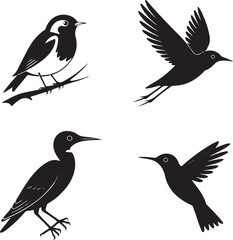 Bird silhouette vector, bird silhouette, realistic, tattoo, drawing, flying, outline, simple