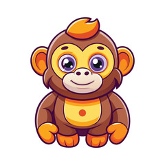 Cute cartoon monkey illustration