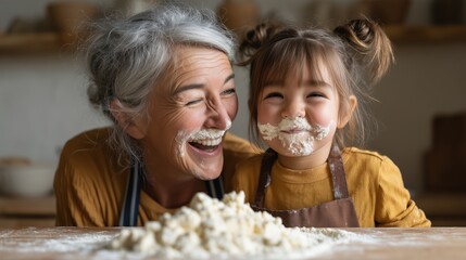 Cookie Baking Joy in Neutral-Toned Kitchen