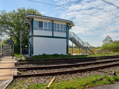 Astley Signal box, Rindle road railway crossing Barton Moss Greater Manchester.