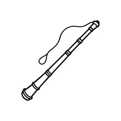 Recorder line art illustration