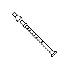 Recorder line art illustration