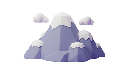 3d comic mountain isolated 