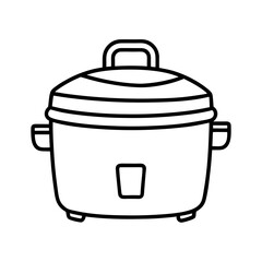 Rice cooker line art illustration
