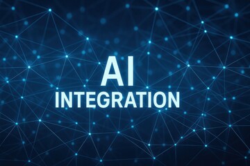 An abstract representation of AI integration, showcasing a network of connections and digital elements that symbolize innovation and advancement in artificial intelligence.