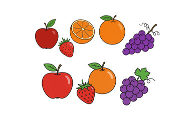 set of fruits and berries