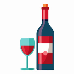 bottle and glass of red wine