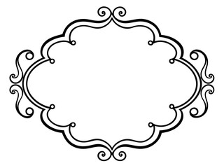 elegant ornamental frame outline vector illustration decorative border flourish vintage retro calligraphic
