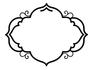 elegant ornamental frame outline vector illustration decorative border flourish vintage retro calligraphic

