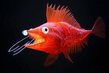 Deep-sea anglerfish with bioluminescent lure.