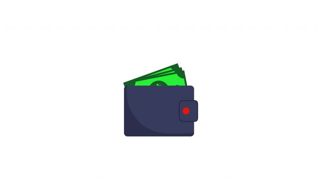 money and wallet animation. dollar, motion stock video