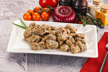 Beef liver with cream sauce