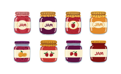 illustration of a set of jars of jam