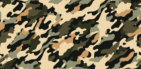 Autumn camouflage pattern. Fashionable military seamless pattern for army
