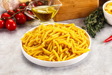 Italian pasta Maccherony for cooking