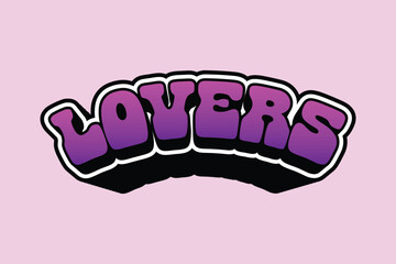 'lovers' word text effect design