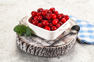 Red sweet ripe juicy cranberry