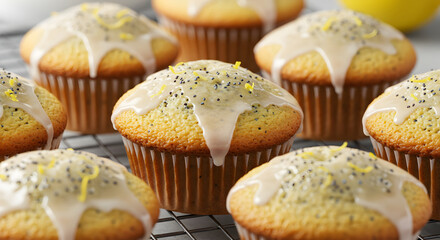 Delightful Lemon Poppy Seed Muffins With Sweet Glaze For Dessert
