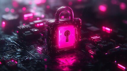 Cybersecurity: Digital Fortress, Neon Glow, Data Protection,  Network Security