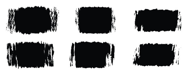 
Black set paint, ink brush, brush strokes, brushes,lines.Brush stroke paint boxes on white background - stock vector.