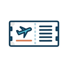 Airplane Ticket Icon Representing Boarding Pass and Travel