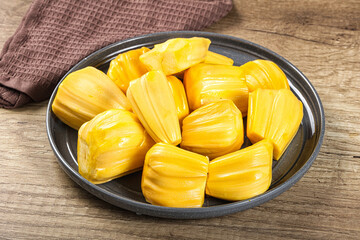 Raw ripe yellow jackfruit segment