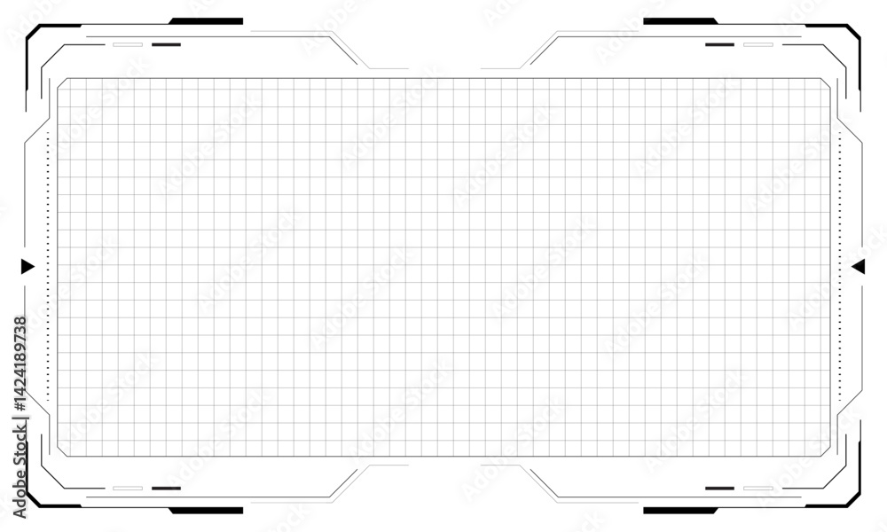 Poster hud frames black user interface elements design modern technology futuristic control panel screen di