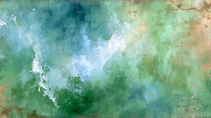 Textured Green and Blue Abstract with Earthy Accents for Wellness and Sustainable Design