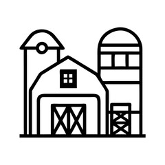 Barn Silo Farm Building Icon Representing Agricultural Storage and Farming