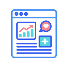 Blog Page with Engagement Stats Icon Representing Website Analytics and Interaction