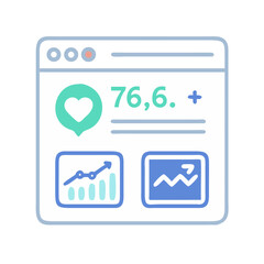 Blog Page with Engagement Stats Icon Representing Website Analytics and Interaction