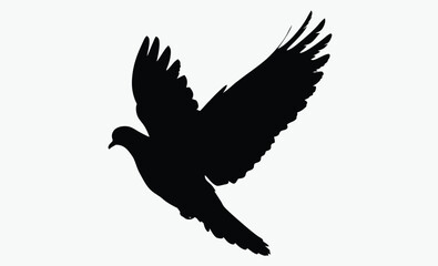 Pigeon silhouette, bird icon, vector illustration
