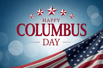 Happy Columbus Day American Flag Background Design