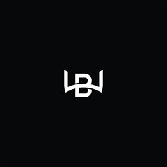 Letter B or WB Bull Horn Logo with Black Background