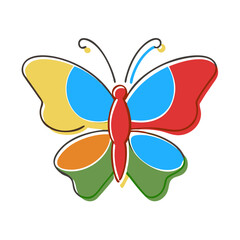 Naklejka premium Colorful butterfly in bright hues for decoration 
